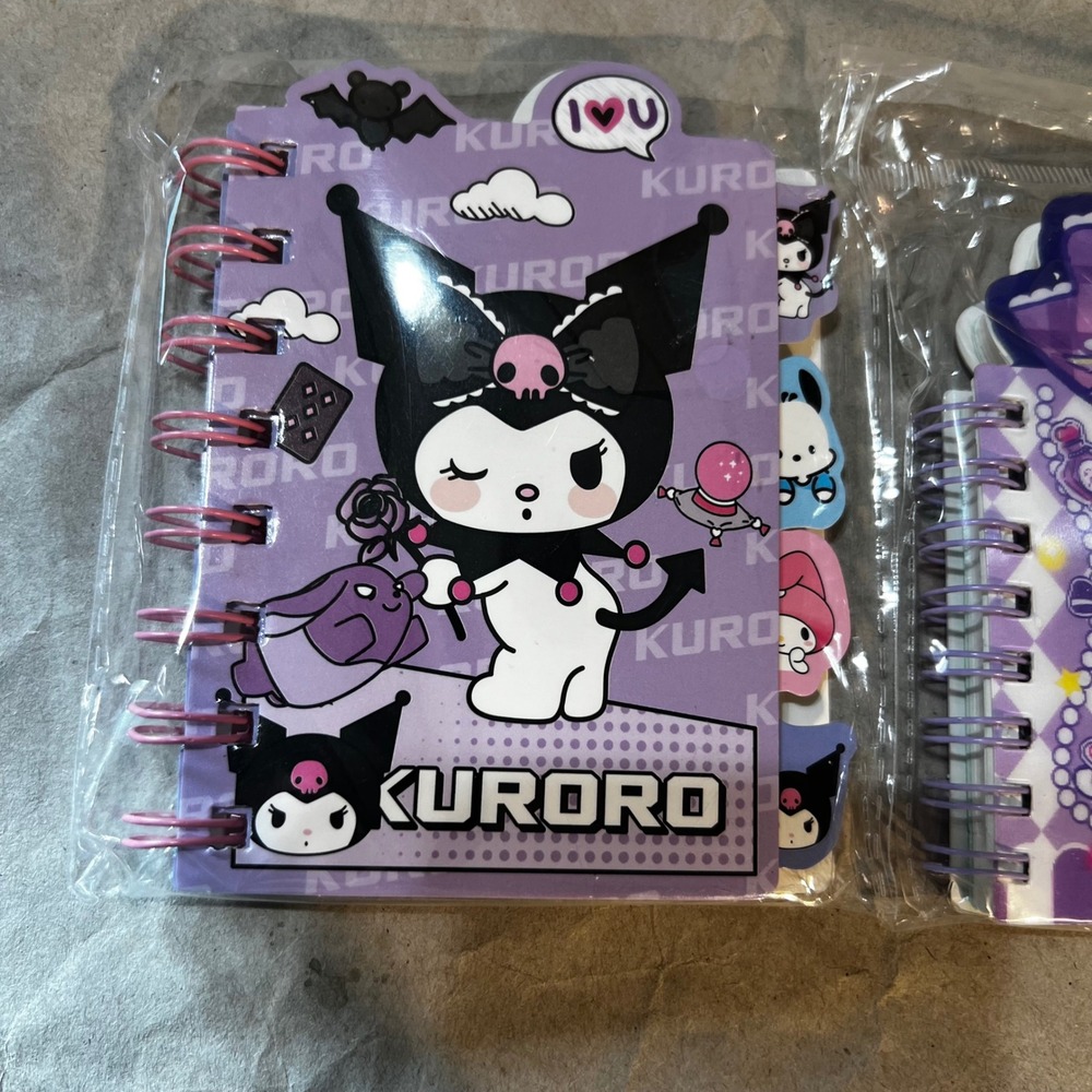 Sanrio Kuromi My Melody Stationery Bundle Sticker Books Notebooks Charger New - Picture 6 of 13
